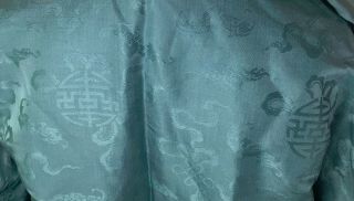 Antique Chinese Robe Coat Fortune Wan Bat Symbol Knot Qing Winter Fur Brocade 7