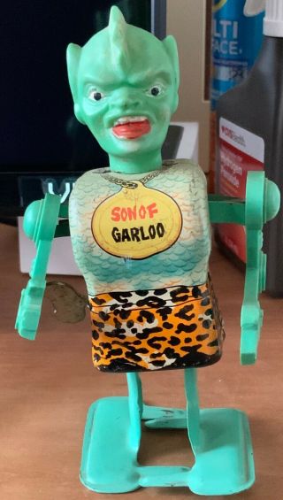 Rare Vintage Son Of Garloo Marx Tin Wind - Up Toy 1960 Horror Creature Marx