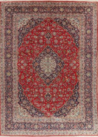 10x13 Antique Floral Traditional Area Rug RED Oriental Hand - Knotted Wool Carpet 2