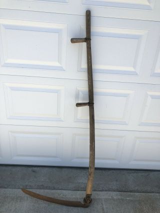 Antique Vintage Hay Sickle Scythe Farm Tool Primitive Grim Reaper Decor