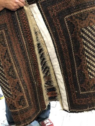 Auth: Antique Tribal Baluchistan Rug Rare Striped Organic Collectible 4x6 NR 9