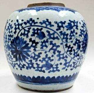 Chinese porcelain vase Chinese blue & white ginger jar kangxi khang shi china 2