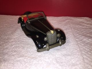 Rare Vintage 1954 Bandai MG TF Midget Friction Tin Toy Car Black 2