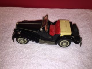 Rare Vintage 1954 Bandai MG TF Midget Friction Tin Toy Car Black 7
