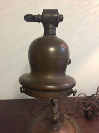 Antique Handel Goose Neck Table Lamp Base Cir 1910 Art Nouveau 2