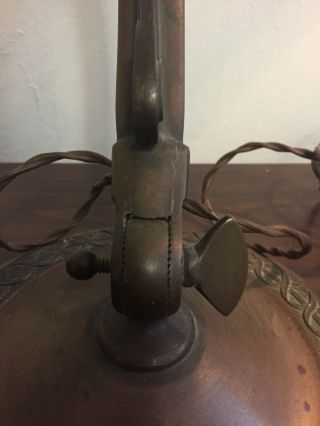 Antique Handel Goose Neck Table Lamp Base Cir 1910 Art Nouveau 4