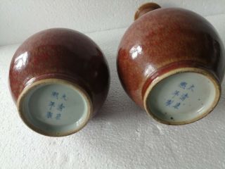Pair - Chinese vase - chinese porcelain - chinese - mark - kangxi - Sang de boeuf - China 9