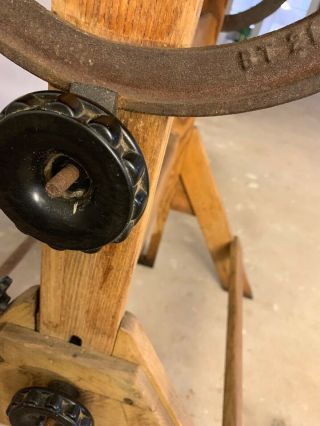 Antique Drafting Table Oak Cast Iron Hamilton? Industrial Engineering Art Office 7