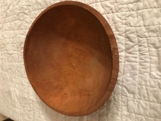 Primitive Wood Wooden Bowl Out of Round Large From High End Antique Store 5