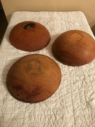 Primitive Wood Wooden Bowl Out of Round Large From High End Antique Store 8