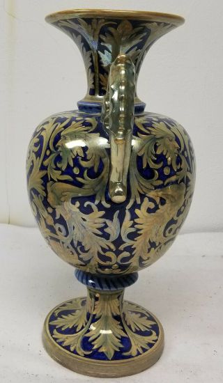 Vintage Italian Della Robia Amphora HIspano Moresque Majolica Maiolica Lustre 3