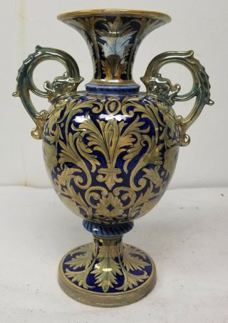 Vintage Italian Della Robia Amphora HIspano Moresque Majolica Maiolica Lustre 4