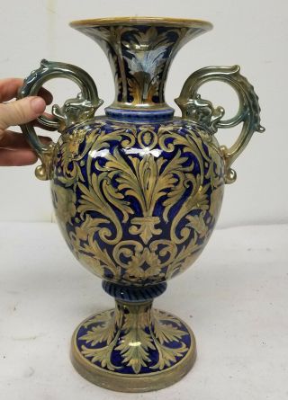 Vintage Italian Della Robia Amphora HIspano Moresque Majolica Maiolica Lustre 6