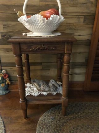 Vintage Oak Plant Stand/ End Table/occasional Table - Local Pickup Central Nj