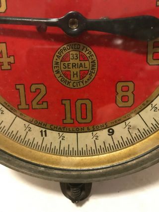 Antique or Vintage John Chatillon & sons Dial Scale 20 lb.  Metal Scale Merchant 10