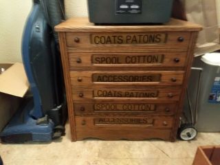 Coat Paton Oak Thread Spool Cabinet,  4 Drawer