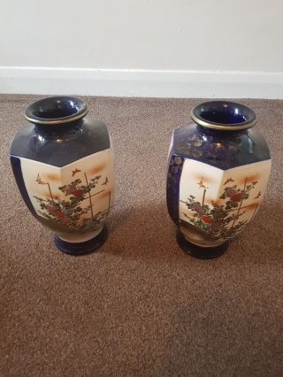 Antique Japanese satsuma vases 2