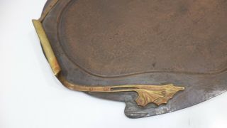 ANTIQUE ART & CRAFT MISSION HAMMERED COPPER SERVING TRAY Brass JUGENDSTIL 6