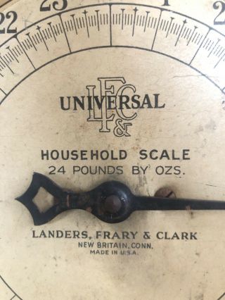 Vintage Green Landers Frary & Clark Universal Household Scale 24lbs 4