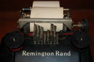Antique Vintage Remington Rand Hand Crank Adding Machine Collectible Art Deco 11