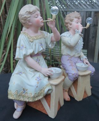 14 " Gebruder Heubach Bisque Porcelain Piano Baby Doll Figurines Antique Vintage