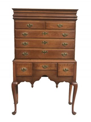 18th C Antique Queen Anne Period Connecticut Maple Highboy / Dresser / Chest