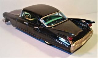 TIN FRICTION 1959 CADILLAC HARDTOP CAR HUGE FINS BANDAI JAPAN 5