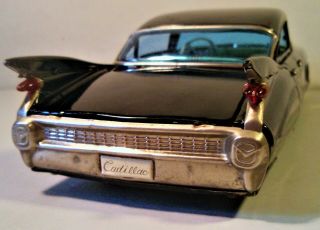 TIN FRICTION 1959 CADILLAC HARDTOP CAR HUGE FINS BANDAI JAPAN 6