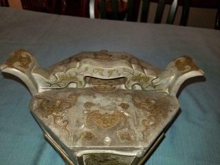 ANTIQUE CHINESE PEWTER CALLIGRAPHY TEAPOT 6