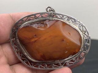 Natural Butterscotch Egg Yoke Amber Necklace Pendant With Carved Elephant 45gram 6