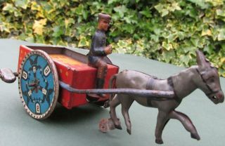 Video Lehmann Germany 1913 Clockwork Donkey Cart Na - Ob 680 Bing Einfalt