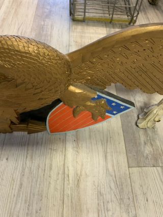 Vintage 1986 EAGLE Wood Carving by Russ Beall KDH Galleries Kill Devil Hills NC 10