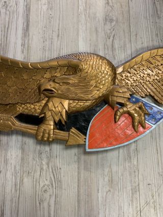 Vintage 1986 EAGLE Wood Carving by Russ Beall KDH Galleries Kill Devil Hills NC 2