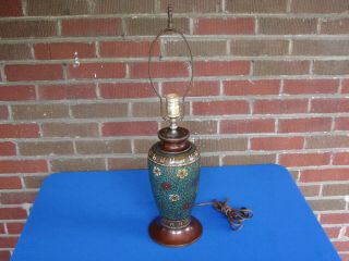 Antique Champleve Cloisonne Table Lamp