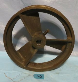 Vintage Industrial Machine Age Cast Fly Wheel Pulley Steampunk Art Lamp Part