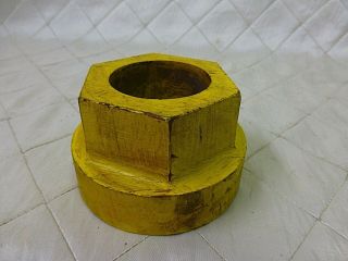 Wood Foundry Casting Mold Pattern Large Nut Bolt Steampunk Industrial Art 2 3/4 "