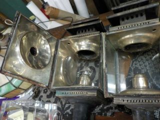19th century rare antique silver coach lanterns L.  B & Co London 11