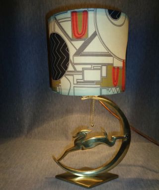 Priced - Out For Instant Sale: Vintage 1925 Art Deco Lamp W/designer Fabric Shade