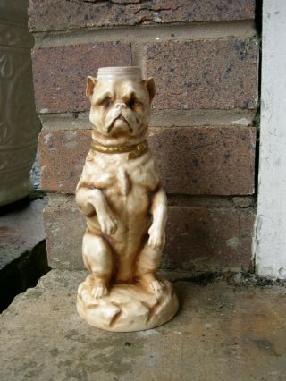 Rare Wittman & Roth Porcelain Nursery Dog Figural Miniature Kerosene Oil Lamp