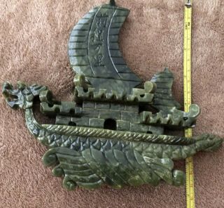 Decorative Jade Sailing Ship 7 Inches Tall 8 Inches Wide 2