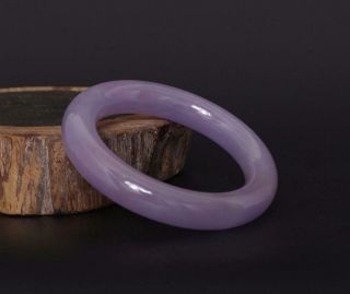 Fine Chinese Carved Natural Jadeite Jade Purple Bracelet - 58mm