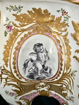 18 CENTURY FRENCH PORCELAIN BOX - CHEST HAND PAINTED GILDED HUGE MAGNIFICENT 5