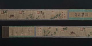 Fine Antique Chinese Hand - Painting Scroll Zhao Chang Marked - Flower&bird