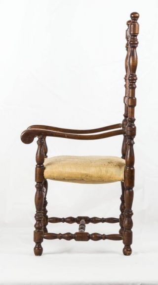 Louis XIII Style Doll ' s Walnut Open Armchair Furniture France 2