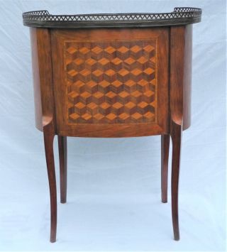 French Furniture Louis XV Petit Commode or night stand Marble top Signed 8