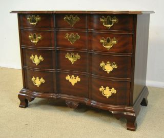 Chippendale Mahogany Four Drawer Block Front Chest Henkel Harris 29 Finish 2402