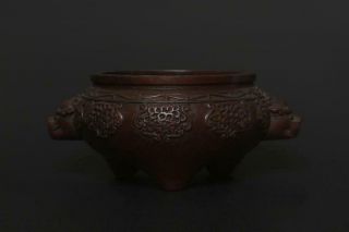 Perfect Antique Chinese Bronze Incense Burner Xuande Mark Lion Pattern