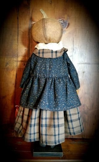 ☆Primitive Folk Art Halloween Fall Pumpkin Witch JOL Broom OOAK Signed Art Doll☆ 4