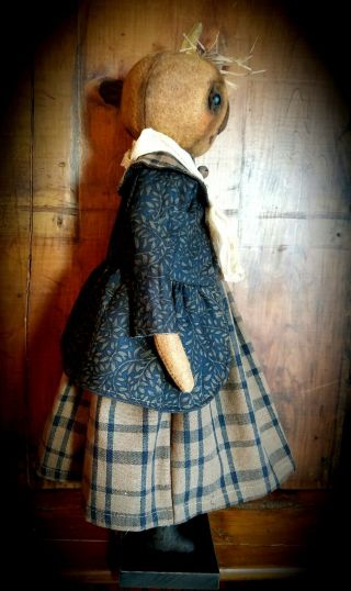 ☆Primitive Folk Art Halloween Fall Pumpkin Witch JOL Broom OOAK Signed Art Doll☆ 5