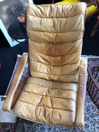 Ingmar Relling Leather Westnofa Folding Lounge Chair Ottoman Mid Century Modern 4